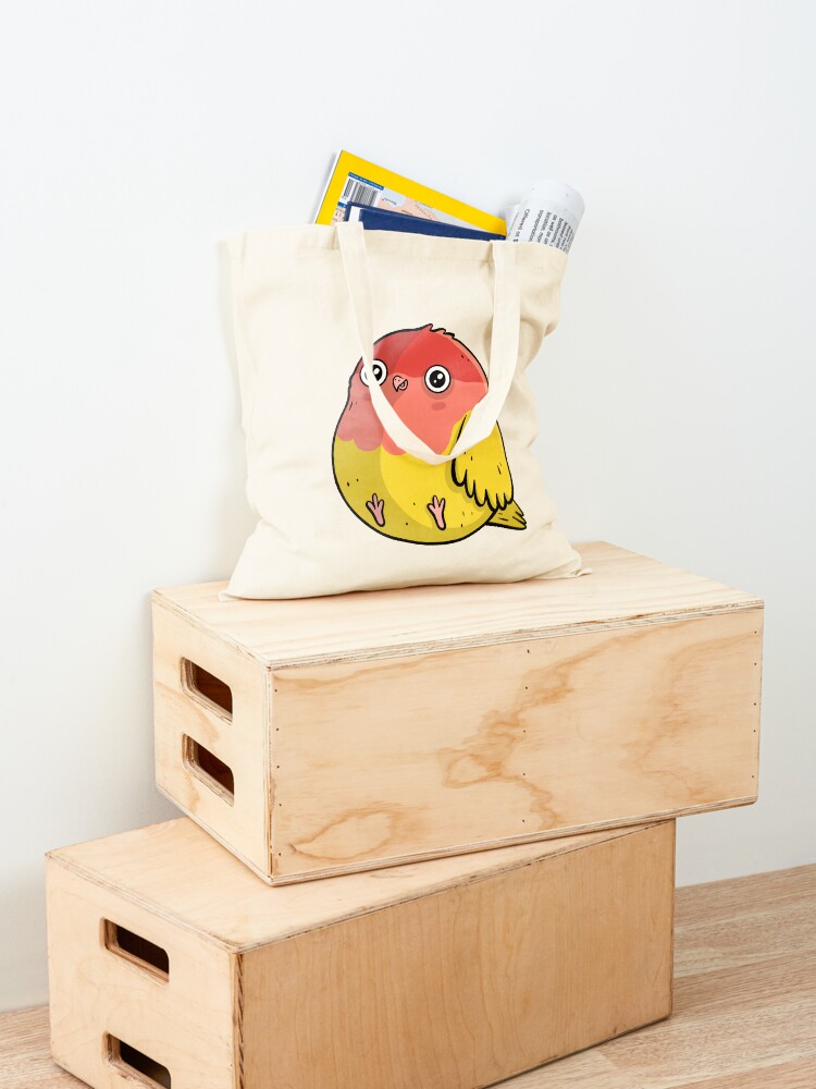 Alternate view of Cute Lutino Lovebird Chubby Bird Design Tote Bag