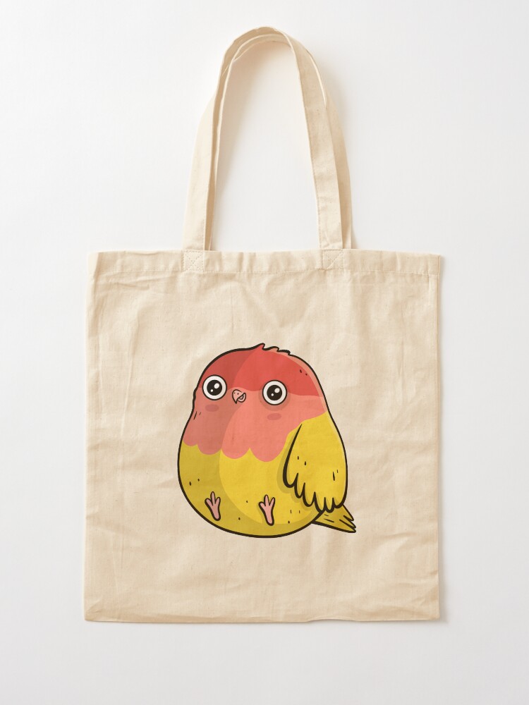 Alternate view of Cute Lutino Lovebird Chubby Bird Design Tote Bag