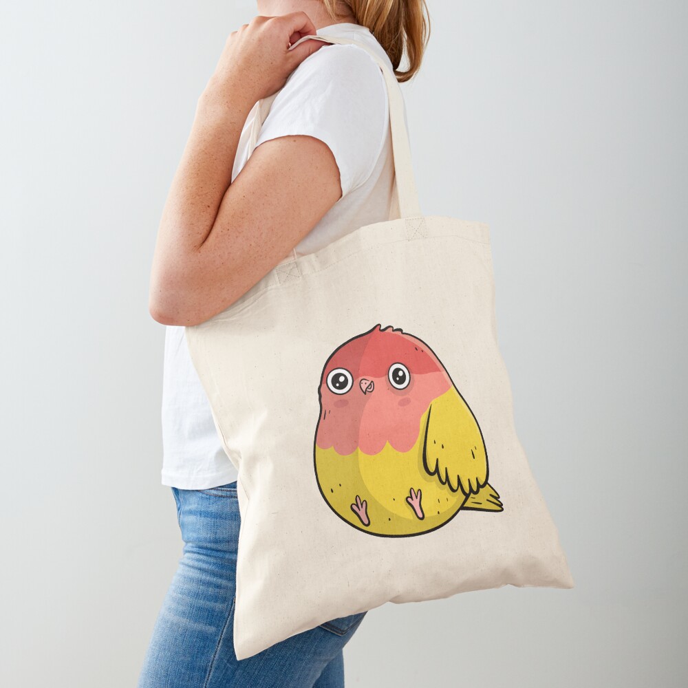 Cute Lutino Lovebird Chubby Bird Design Tote Bag