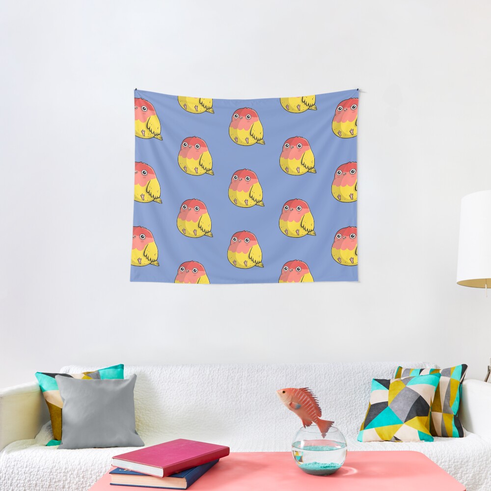 Cute Lutino Lovebird Chubby Bird Design Tapestry