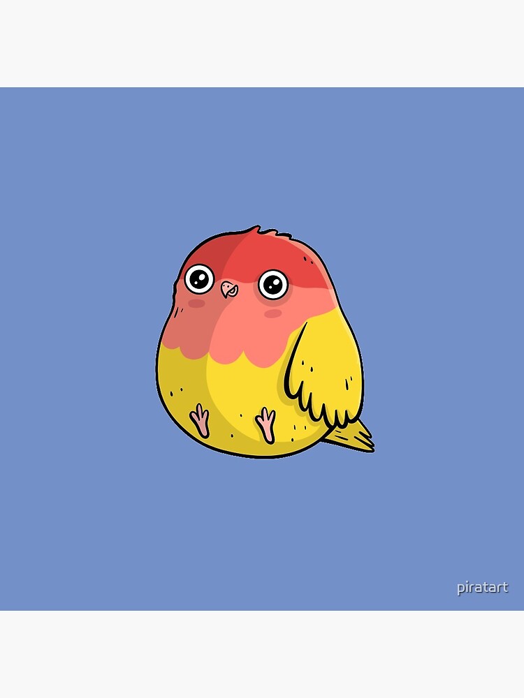 Cute Lutino Lovebird Chubby Bird Design by piratart