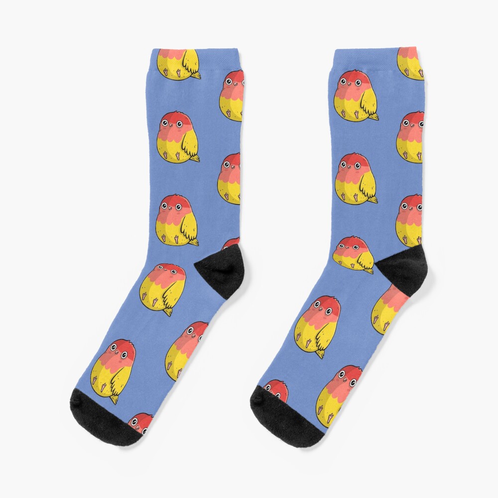 Cute Lutino Lovebird Chubby Bird Design Socks