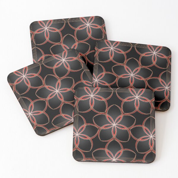 Item preview, Red and gray floral pattern designed and sold by MelAislingArt.