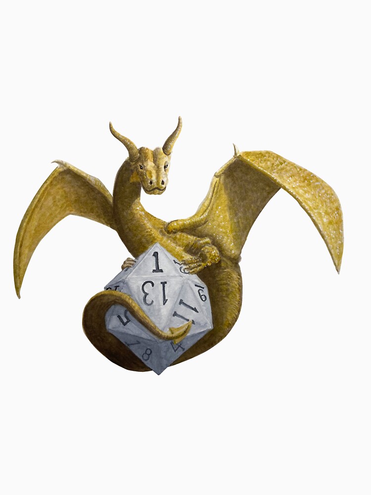Bronze Dragon On Silver D20 by RescuedByDragon