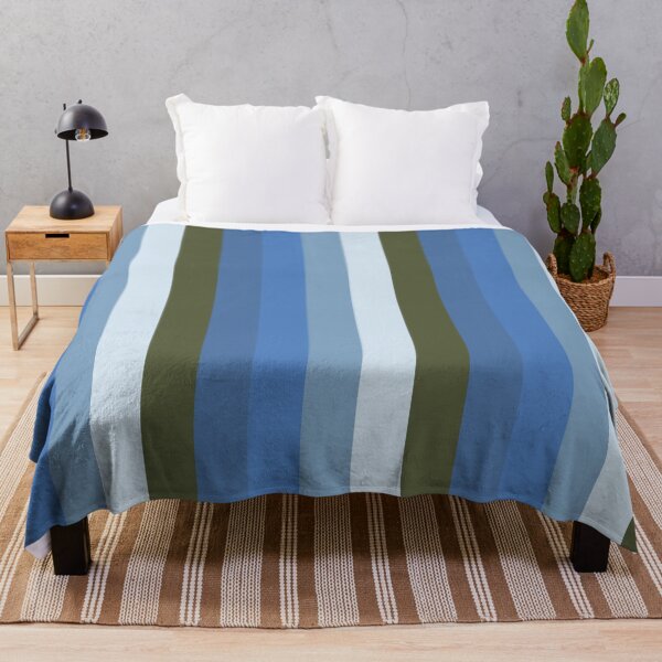 Frost Pine Trees and Bluebird Skies Palette Throw Blanket