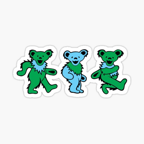 2 of Grateful Dead Dancing Bears Vinyl Decals Stickers Combo Set 