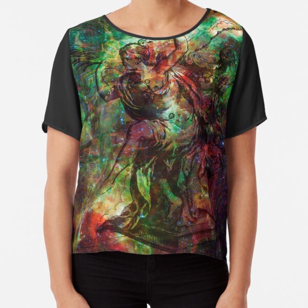 When The Stars Are Right - The Heart and Soul Nebulae in Cassiopeia Chiffon Top