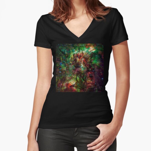 When The Stars Are Right - The Heart and Soul Nebulae in Cassiopeia Fitted V-Neck T-Shirt