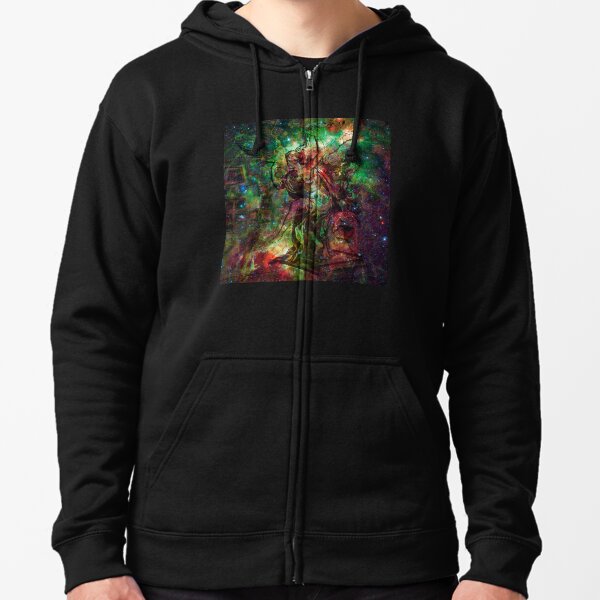 When The Stars Are Right - The Heart and Soul Nebulae in Cassiopeia Zipped Hoodie