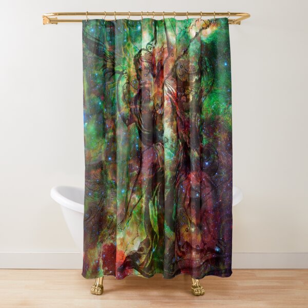 When The Stars Are Right - The Heart and Soul Nebulae in Cassiopeia Shower Curtain