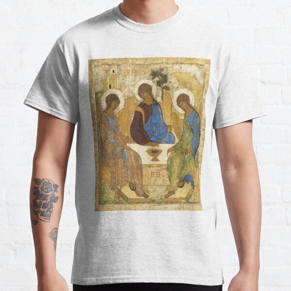 Holy Trinity, Hospitality of Abraham; by Andrei Rublev; tempera on panel; Tretyakov Gallery (Moscow) Classic T-Shirt