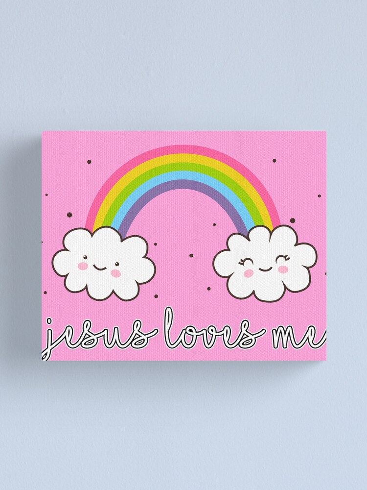"Jesus Loves Me - Rainbow" Canvas Print for Sale by jonathancellona ...
