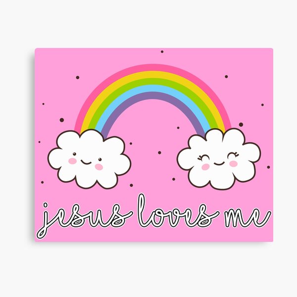 "Jesus Loves Me - Rainbow" Canvas Print for Sale by jonathancellona ...