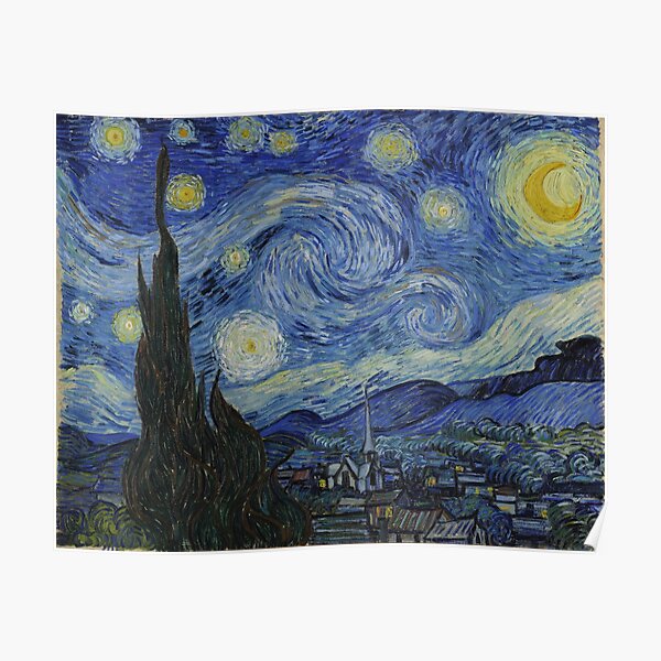 Painting The Starry Night by Vincent van Gogh Poster