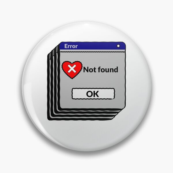 Item preview, Heart Not Found Sticker | Computer Error Illustration designed and sold by modernzen.