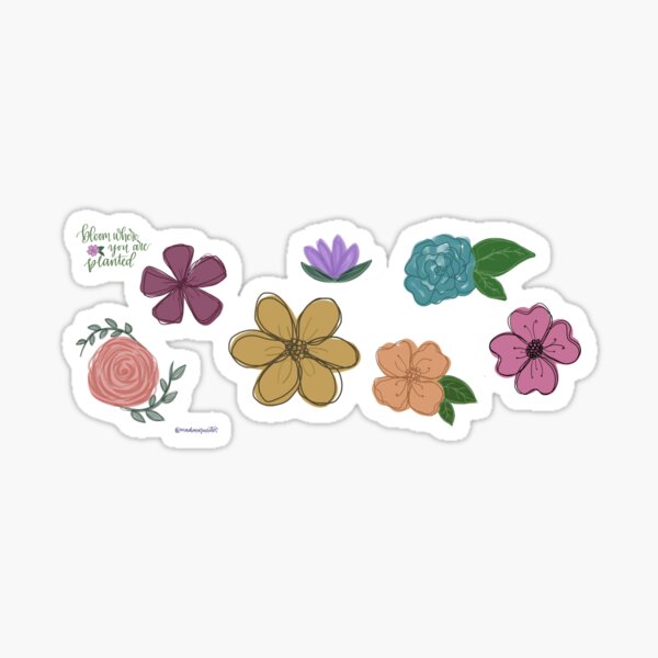 flowers stickers pack Sticker for Sale by Shehzadi Sana