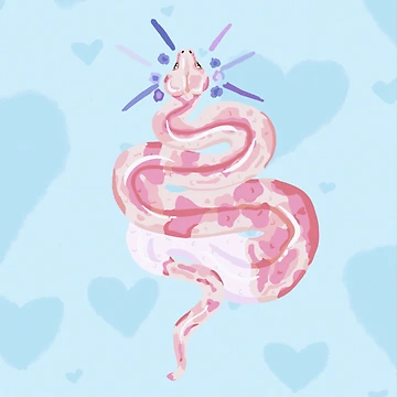 Artwork thumbnail, Peach Python Sticker by CosmicLungs