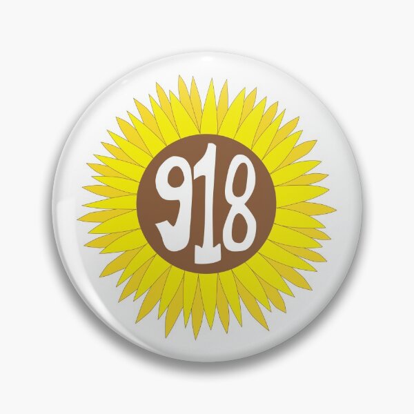 Item preview, Hand Drawn Oklahoma Sunflower 918 Area Code designed and sold by itsrturn.