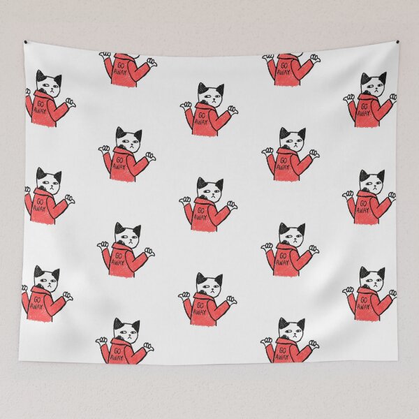Item preview, Go Away Cat Sticker | Retro Cat Illustration designed and sold by modernzen.