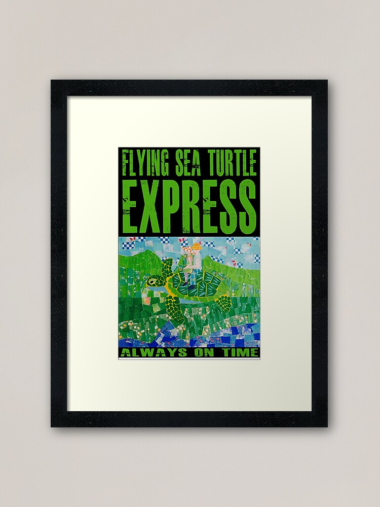 Alternate view of Flying Sea Turtle Express Departs Vancouver on Schedule Framed Art Print