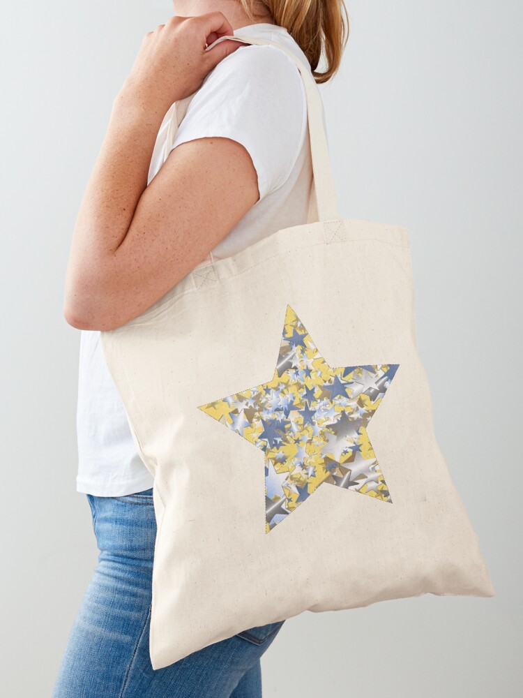 Tiny Colored Stars Inside Yellow Star Tote Bag for Sale by KDStout