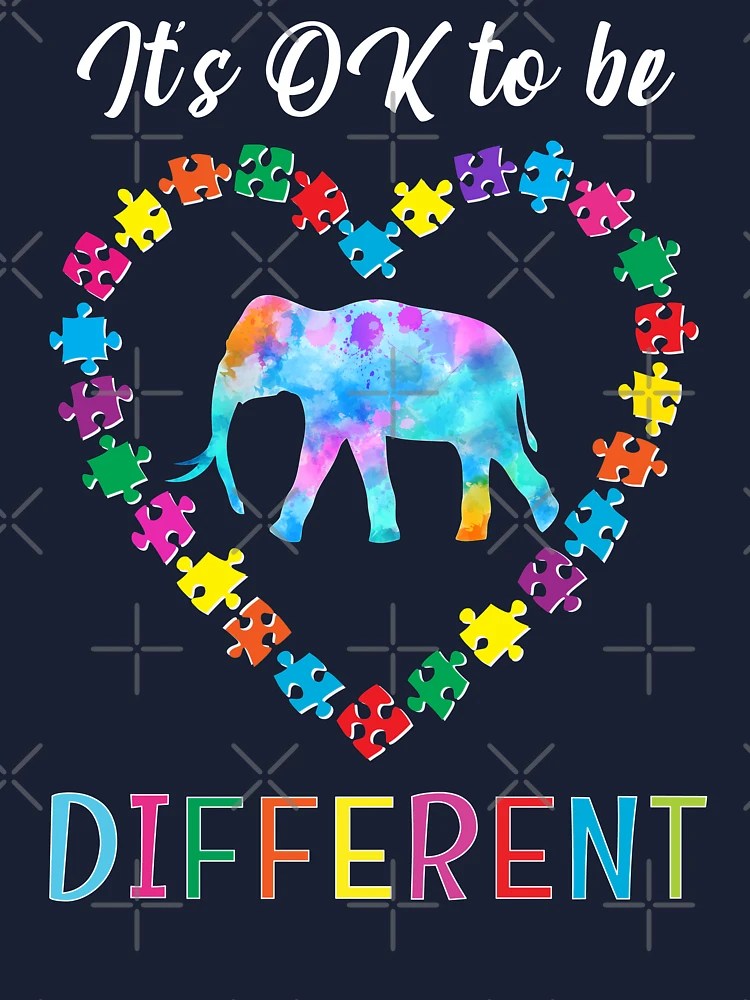 Autism Awareness Elephant It's OK To Be Different Colorful Tie Dye Puzzle  Watercolor Mom Dad Gift Kids T-Shirt for Sale by Pingestre