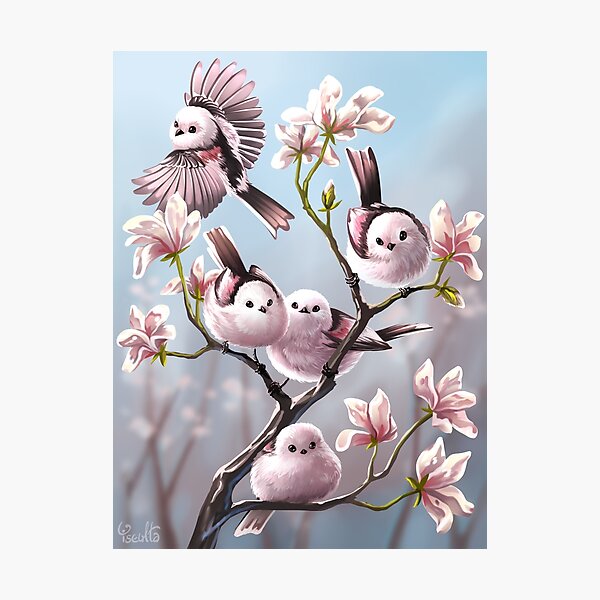 Item preview, Shima Enaga And Magnolia designed and sold by DivinePasserine.