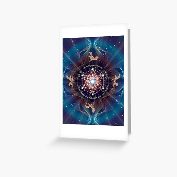 Metatron's Cube - Merkabah - Peace and Balance Greeting Card