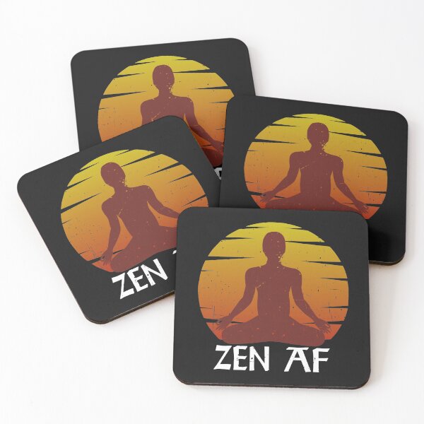 Item preview, Zen AF Funny Yoga Quotes and Saying Men Women Meditation in Lotus Pose Graphic Vintage Sunrise designed and sold by alenaz.