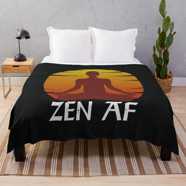 Item preview, Zen AF Funny Yoga Quotes and Saying Men Women Meditation in Lotus Pose Graphic Vintage Sunrise designed and sold by alenaz.