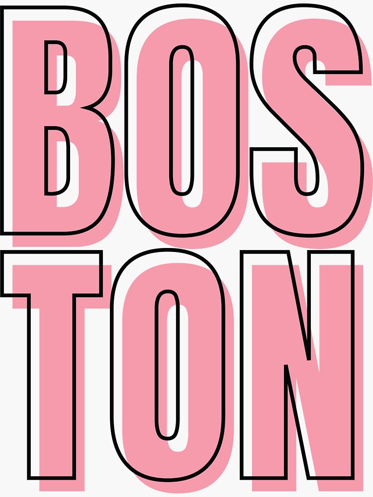 "Pink Boston" Sticker by SarahRoses Redbubble