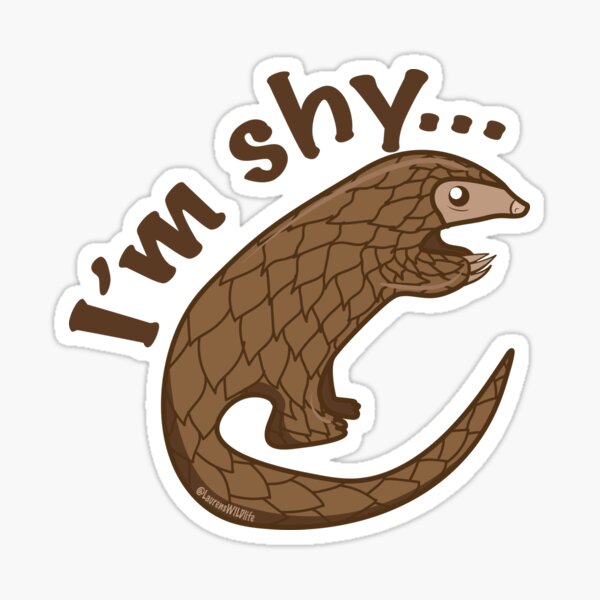 Shy Pangolin Sticker