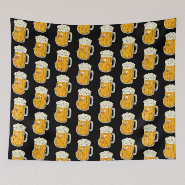 Aperçu de l'œuvre Motif adorable de tuile de buveurs de bière potable de bière moustachue créée et vendue par perfectpresents.