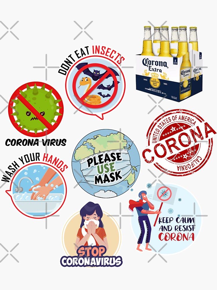 “corona sticker pack” Sticker for Sale by dakamu | Redbubble