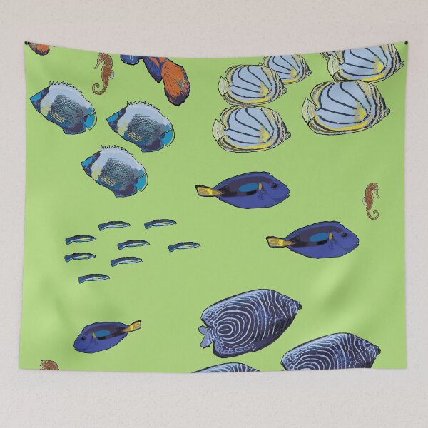 Item preview, Tropical Fish Design on green by Chrissy Wild designed and sold by ChrissyWild.