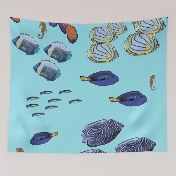 Item preview, Copy of Tropical Fish Design on blue by Chrissy Wild designed and sold by ChrissyWild.