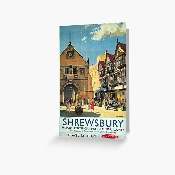Item preview, Shrewsbury vintage travel poster designed and sold by stickart-marek.