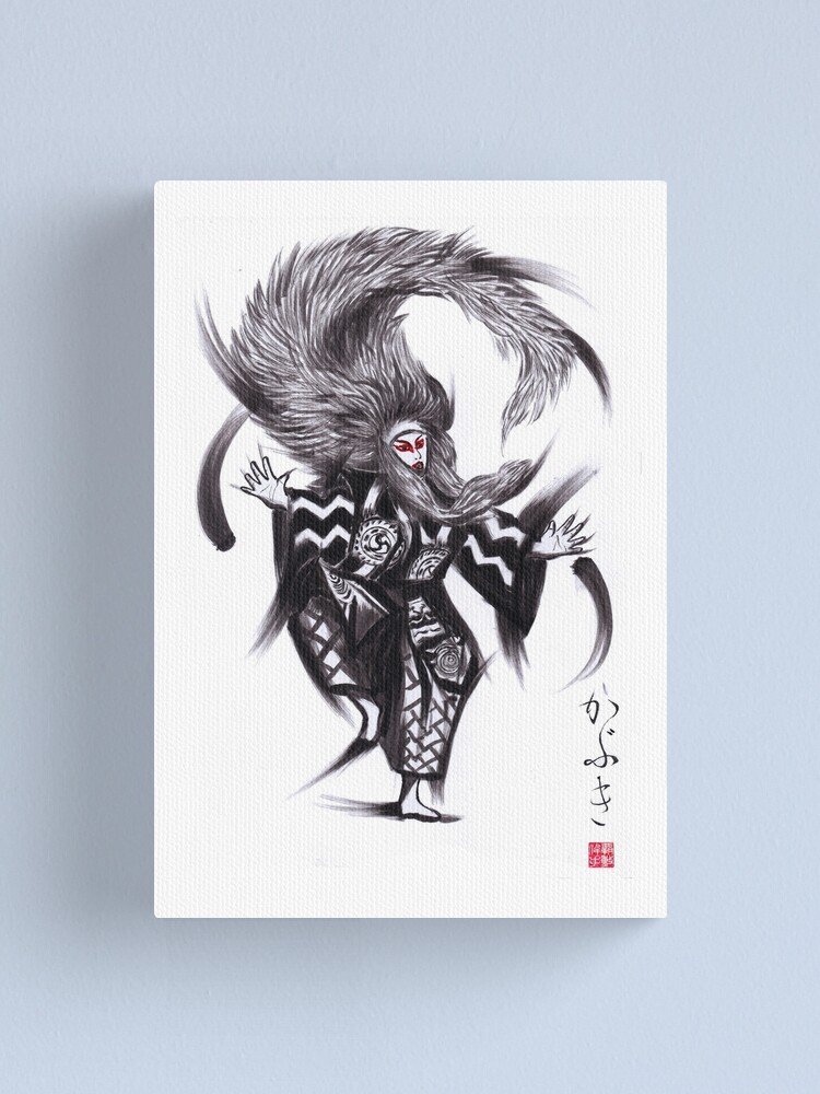 Great Wave Hair Kabuki 津波髪の歌舞伎 Canvas Print By Sumimaru Redbubble