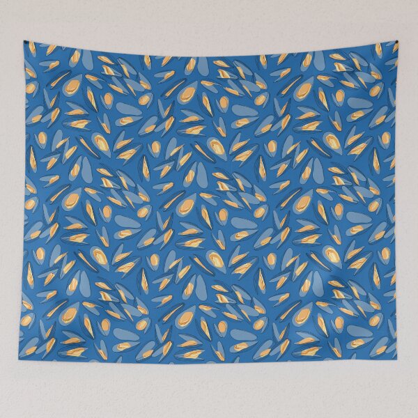 Item preview, Mussels on Blue. Seafood love designed and sold by RPuniquedesigns.