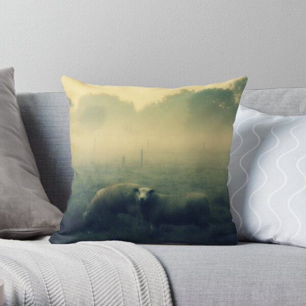 Dreaming of Sheep - JUSTART © Throw Pillow