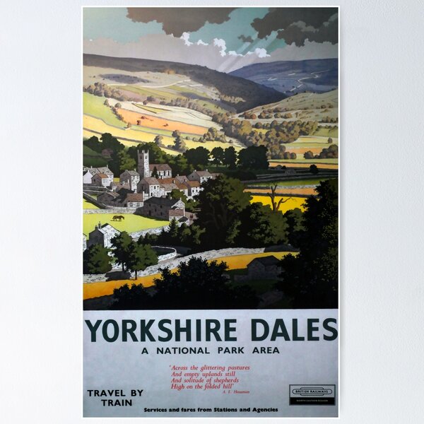 Item preview, Yorkshire Dales vintage travel poster designed and sold by stickart-marek.