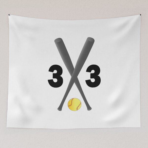 Item preview, Softball number 33 - thirty three with bats and ball designed and sold by AllShirts21.