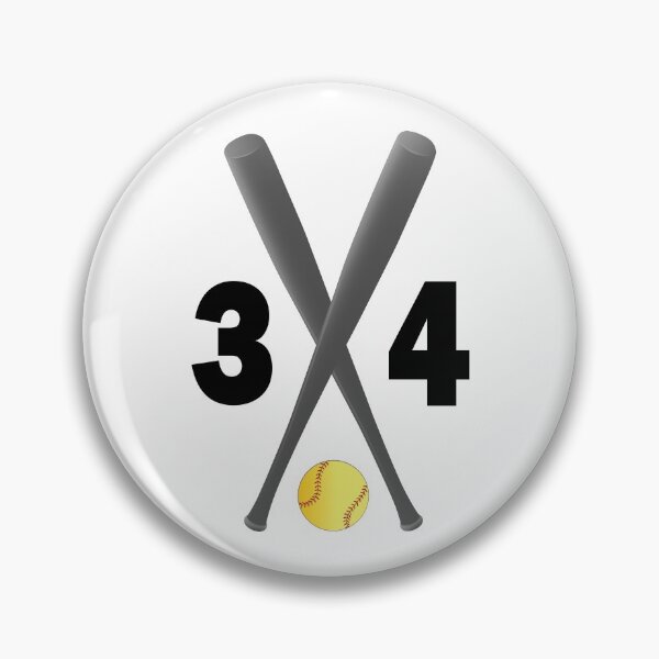 Item preview, Softball number 34 - thirty four with bats and ball designed and sold by AllShirts21.