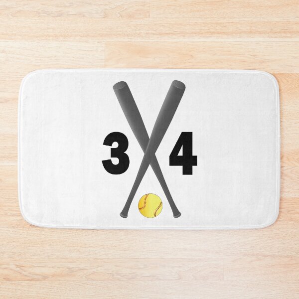 Item preview, Softball number 34 - thirty four with bats and ball designed and sold by AllShirts21.