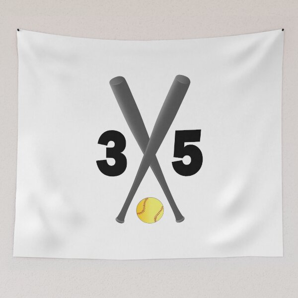 Item preview, Softball number 35 - thirty five with bats and ball designed and sold by AllShirts21.