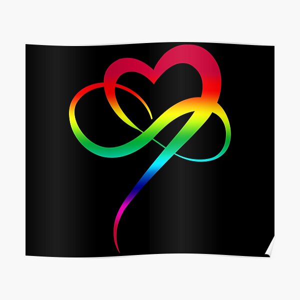 Lgbtq Infinity Heart Rainbow Flag Poster For Sale By Polychris