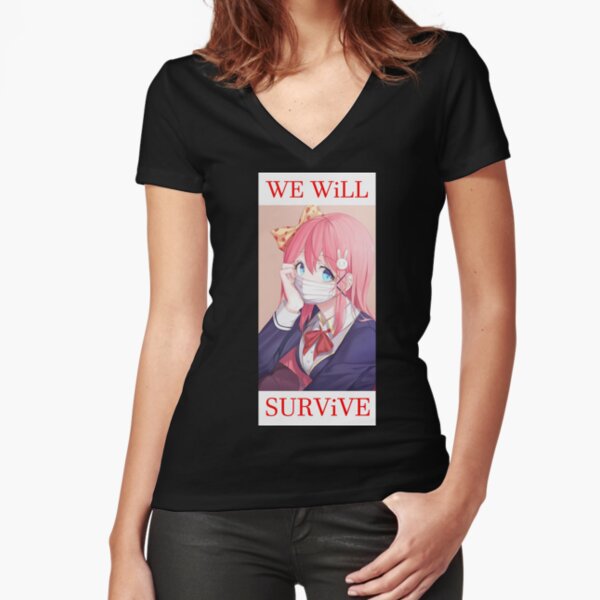 We will survive - heads up! Fitted V-Neck T-Shirt