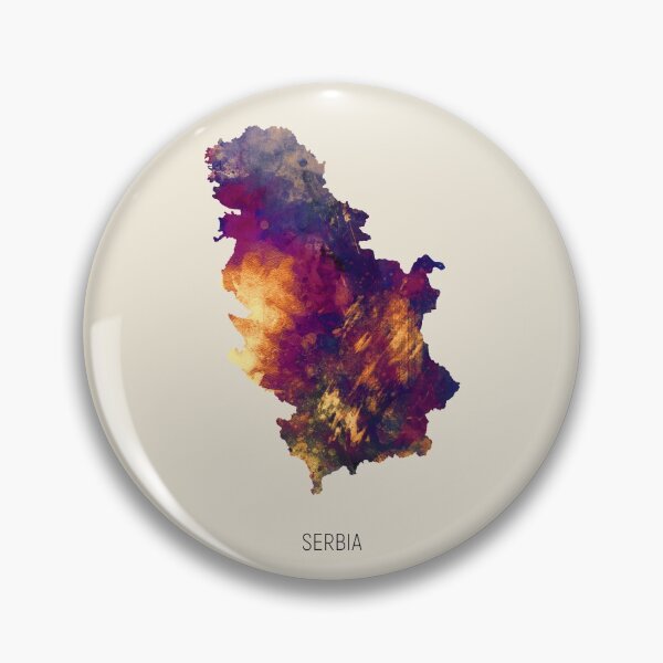 Item preview, Serbia Watercolor Map designed and sold by ArtPrints.