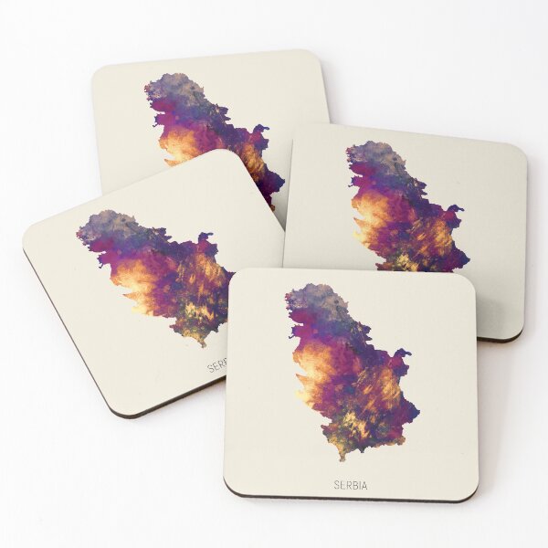 Item preview, Serbia Watercolor Map designed and sold by ArtPrints.