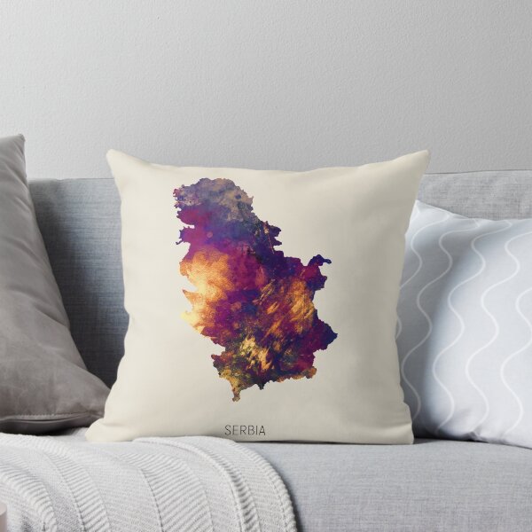 Item preview, Serbia Watercolor Map designed and sold by ArtPrints.